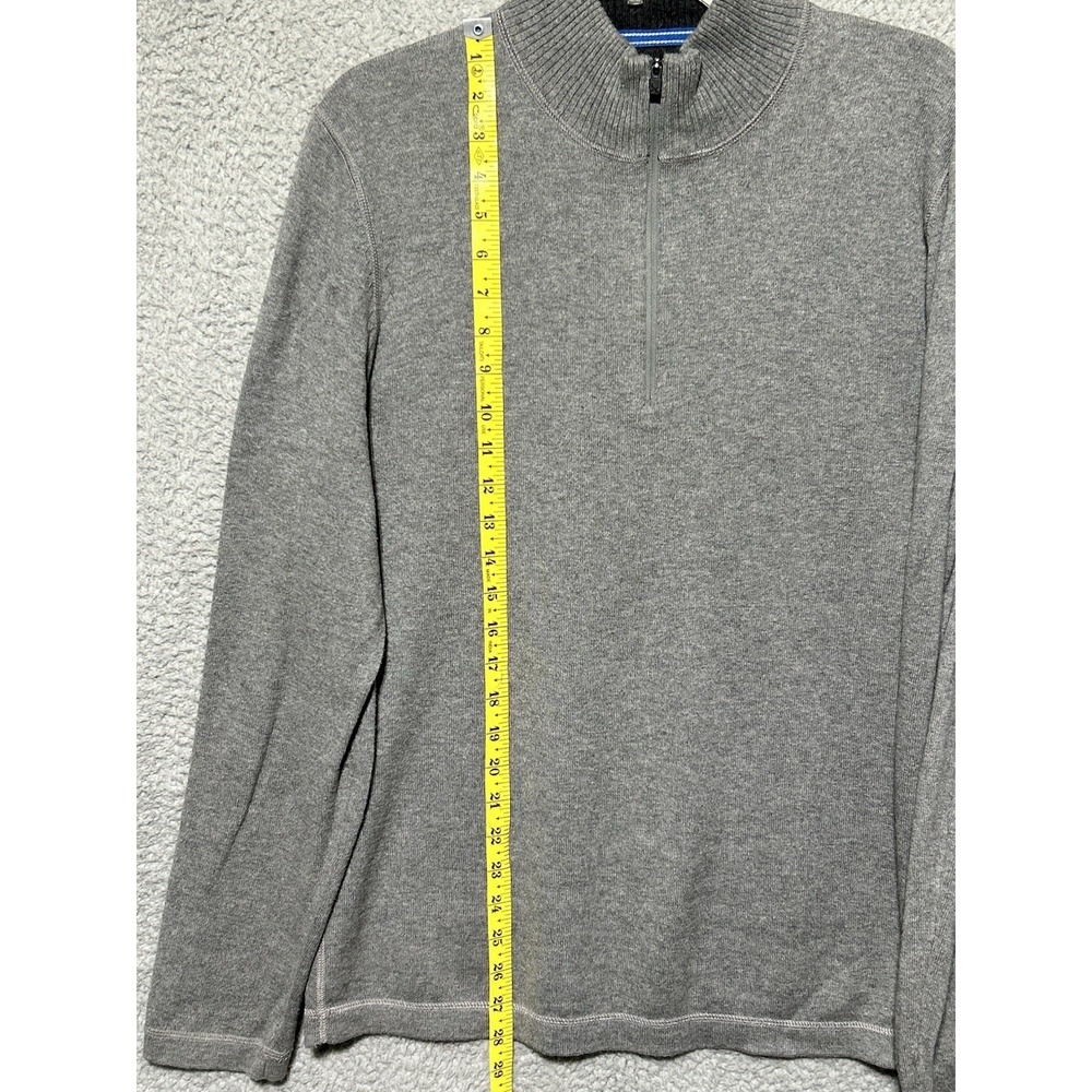 Gray Cotton Wool Blend 1/4 Zip Eddie Bauer Pullover Sweater Mens Medium - Picture 3 of 11